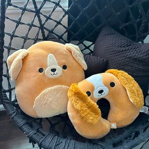 Squishmallows dogs 12" & neck pillow NWT